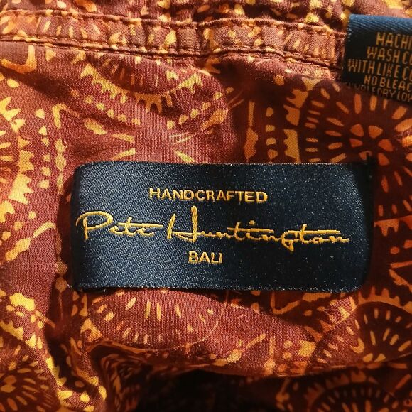 Pete Huntington Bali Men's Shirt Short Sleeve Hawaiian Button Up 100% Cotton Med - Picture 5 of 8